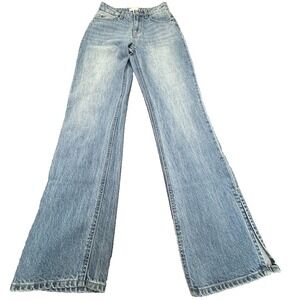 H&M Bootcut Jeans Women's Size 2 Blue Light Wash Flare Denim Low Rise Slit
